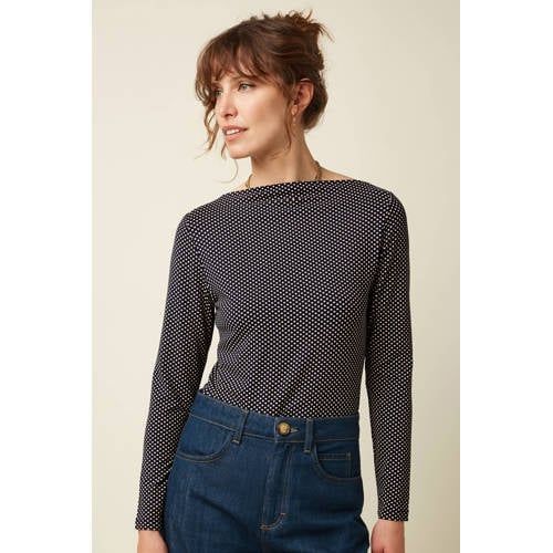 King Louie top met stippen - donkerblauw