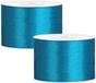 Partydeco Ruban cadeau - 2x - turquoise - 5 cm x 25 mètre - satin - ruban décoratif - emballage - décoration