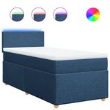 VidaXL Boxspringbed met matras, blauw, 180x200 cm, gestoffeerd