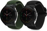 kwmobile Horlogebandjes geschikt voor Xiaomi Watch S4/S4 Sport/S3/S2/Watch S1 Active/Redmi Watch 5 Active - 2 x Nylon Smartwatch bandje in zwart / groen.