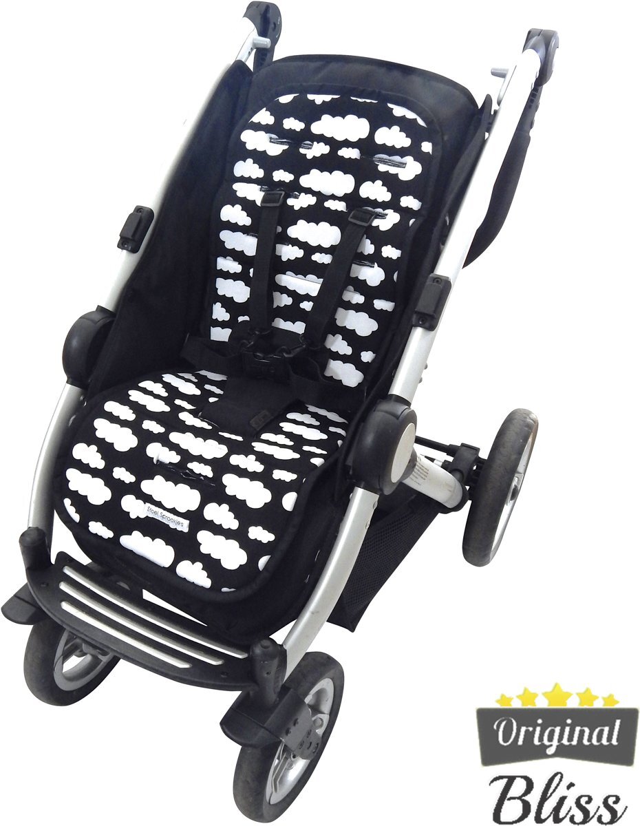 Bliss Inlegkussen buggy - Buggy accessoires - Buggy kussen - Buggy inleg - Wolk Zwart