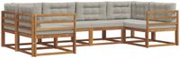 vidaXL - Acacia Hout Bank Loungeset - 6 Zitplekken - Naturel en Lichtgrijs