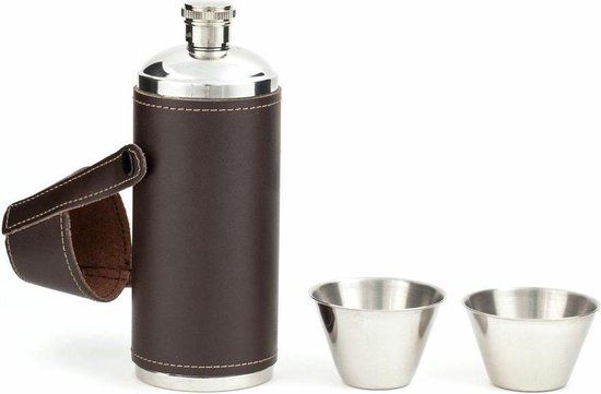 Kikkerland Veldfles - 250ml - RVS - Bruin/Staal