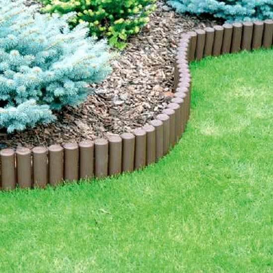 Borderrand palissade bruin - ca. 270 cm - set van 10 stuks