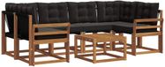 vidaXL Hoek loungeset 6 places Acacia bois Naturel et noir