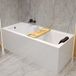 Badland TALIA ligbad 120 x 70 cm wit met hoofdsteun met bamboe badplank