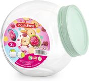 PLASTICFORTE Forte Plastics Snoeppot/voorraadpot - 2L - mint groen - kunststof