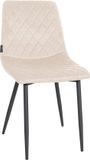 CLP Telde Chaise de salle à manger - Sans accoudoir - Cadre en métal - Velours - Velvet - crème