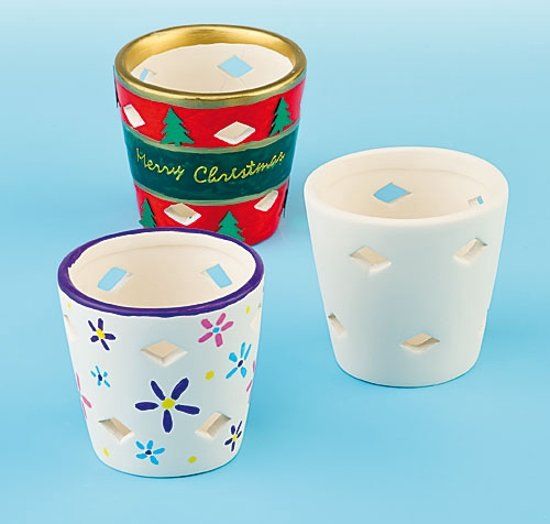 Baker Ross Keramieken theelichthouders - 4 stuks per verpakking - 5051174038103