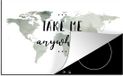 Merkloos KitchenYeah® Inductie beschermer 77x51 cm - Wereldkaart - Take Me Anywhere - Inductiebeschermer