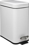 5Five Prullenbak/pedaalemmer - wit - rvs metaal - 5 liter