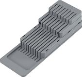 Metaltex Messenblok voor Lade - Blade-Fit Messenhouder - Verstelbaar - 41 x 14,4 x 8 cm - Grijs