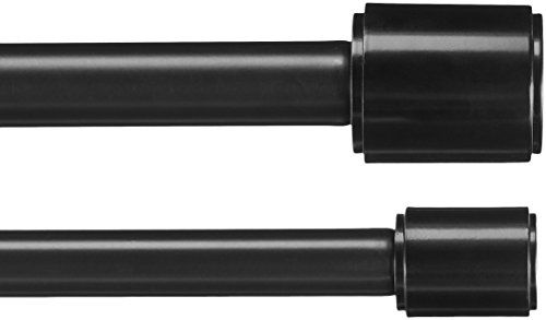 Amazon Basics - Dubbele gordijnroede - 2,54 cm - 1,83 tot 3,65 m - Zwart