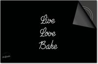 Dietrix Inductie Beschermer 60x52 - Quotes - Live Love Bake Zwart