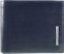 PIQUADRO Leren Portemonnee Blue Square Wallet with Flip RFID Blu Notte Blauw