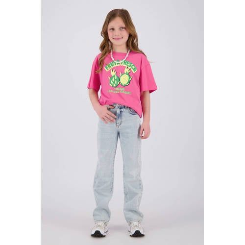 Vingino T-shirt roze Meisjes Katoen Ronde hals Printopdruk - maat 176