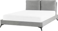 Beliani MELLE - Tweepersoonsbed - Grijs - 140 x 200 cm - Fluweel