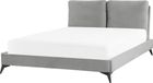 Beliani MELLE - Lit deux personnes - Gris - 140 x 200 cm - Velours