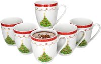 MamboCat Set van 6 Christmas Dream koffiemokken porselein