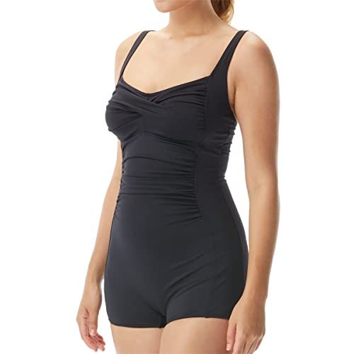TYR Women's Solids Fitness Twisted Bra Jumpsuit Durafast Elite Training Fitness Swimsuit