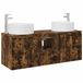 vidaXL Ensemble de meubles de salle de bain 3 pièces Chêne fumé 49,5 x 44,5 x 65,5 cm