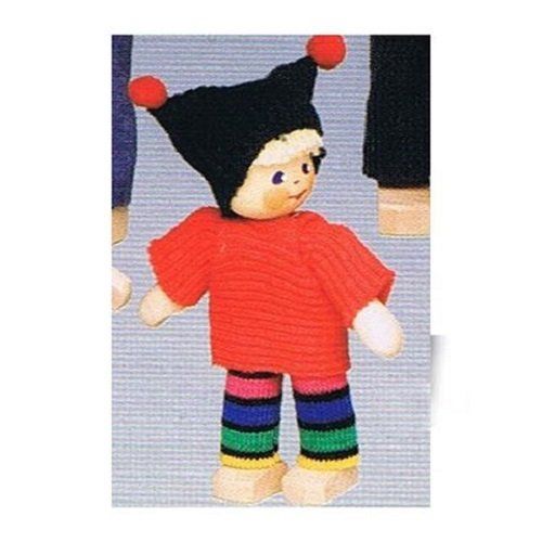 Rülke Holzspielzeug Minipoppen - Houtkleuren, Rood, Groen, Blauw