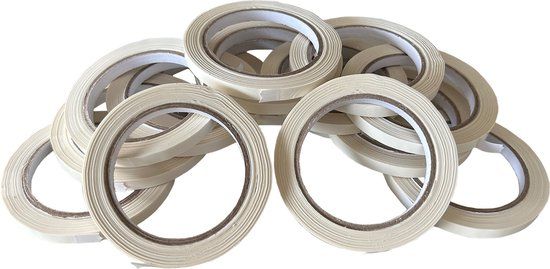 Kortpack PVC-Tape 9mm breed x 66mtr lang Wit 16 rollen