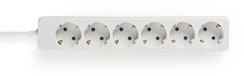 Nedis Stekkerdoos - 6-wegs - 1.50 m - Wit
