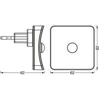 OSRAM LUNETTA VIERKANT nachtlampje incl. daglicht- en bewegingssensor, 0,3W, wit, vierkant design, RGB-kleurenlichteffect met vier lichtuitgangen, ingebouwde EU-stekker, voor gebruik binnenshuis