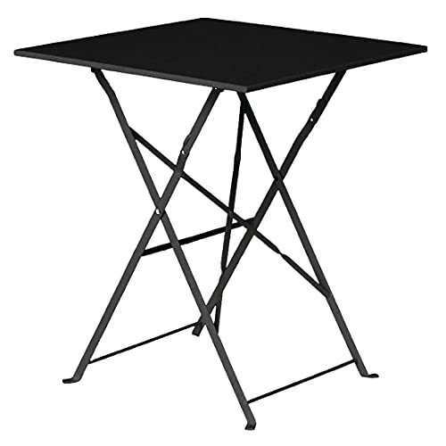 Bolero Bolero zwarte stoepstijl stalen tafel (600 mm vierkant)