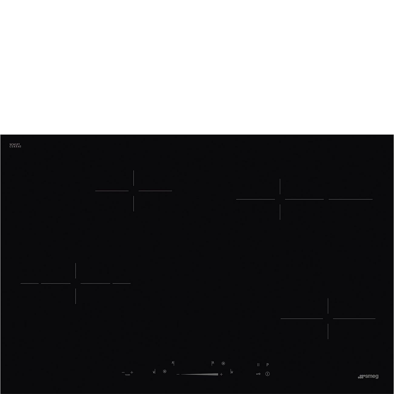 Smeg SE484EMTD - 80cm Ceramic Cooktop - Black