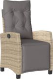 vidaXL Tuinstoel verstelbaar met voetensteun poly rattan gemengd beige