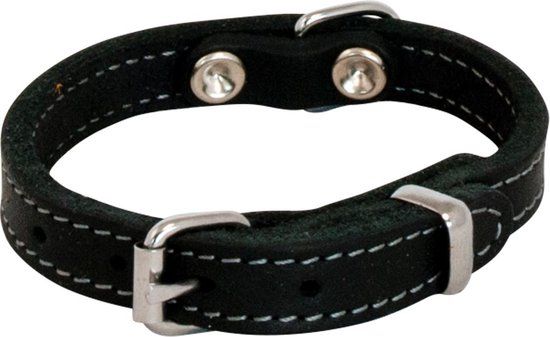 Jack and Vanilla Vetleder Halsband - Zwart - 12 mm x 30 cm - 21-25 cm