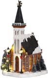 LuVille Kerstdorp Miniatuur Kerk - L15 x B17 x H31 cm