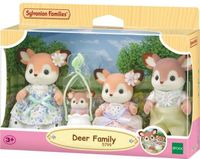 Sylvanian Families, Familie van bevers, 4 figuurtjes: moeder, vader, dochter en baby. Met babybuggy en afneembare kleding