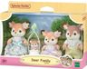 Sylvanian Families, Familie van bevers, 4 figuurtjes: moeder, vader, dochter en baby. Met babybuggy en afneembare kleding