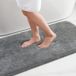 Goodivery ® Souple Tapis de bain antidérapant à poils longs en microfibre - Gris