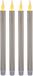 Feeric lights & Christmas Dinerkaarsen LED Zilver Glitter 28 cm 4 stuks