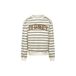 No Way Monday rechtvallende gestreepte sweater met tekst - wit