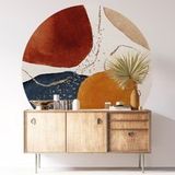 Autocollant Mural Rond - Design - Diamètre 50 cm - Adhésif + Protection Mate
