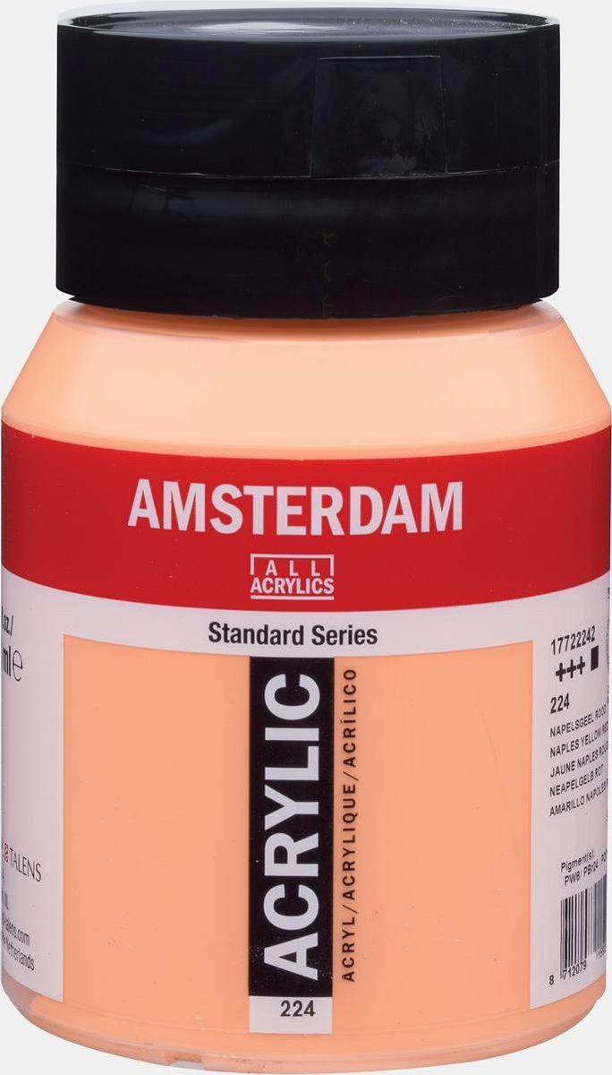 Amsterdam Standard Acrylverf 500ml 224 Napelsgeel Rood