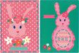 Vervaco Borduurkaart voor kinderen van karton motief haas met bloemen 18,5 x 26 cm