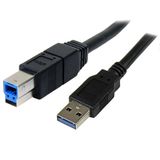 StarTech.com 3 m USB 3.0 A-naar-B Kabel - Zwart