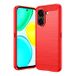 Honor Coque Honor X7e en TPU Brossé - Fibre de Carbone - Rouge