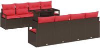 vidaXL Tuinbank Set Bruin Poly Rattan