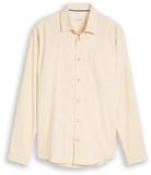 Tom Tailor - Chemise regular fit en velours côtelé avec poche poitrine - Taille XXL - Gardenia White
