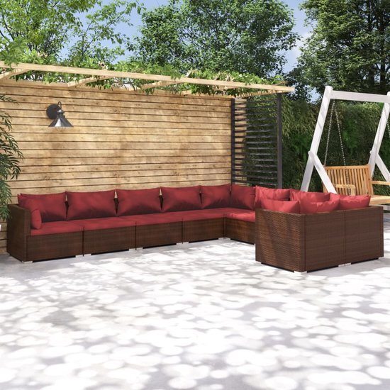 The Living Store - Poly rattan loungeset - Bruin - 70 x 70 x 60.5 cm - Weer- en waterbestendig