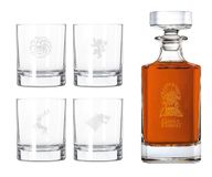 Game Joy Toy SpA Game of Thrones Whiskyset met 4 whiskyglazen en whiskyfles met gravure, in hoogwaardige geschenkverpakking