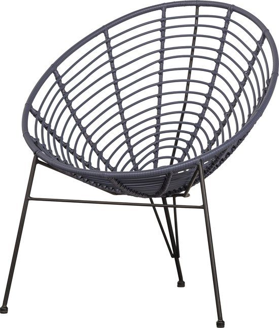 WOOOD Jane Loungestoel Buiten - Inkt - 88x72x81 cm