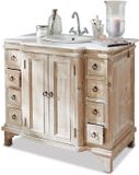 LOBERON Wastafelmeubel Sunderland bruin/wit